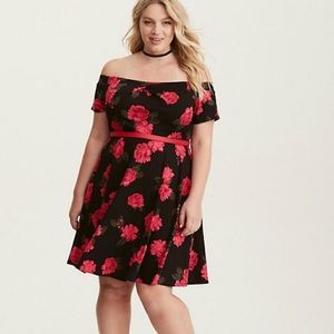 Torrid Black Floral Dress
